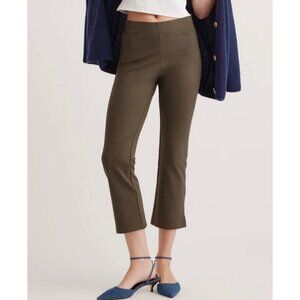 QUINCE Women's EUC‎ Ultra-Stretch Ponte Kick Flare Ankle Pant Olive | Size M